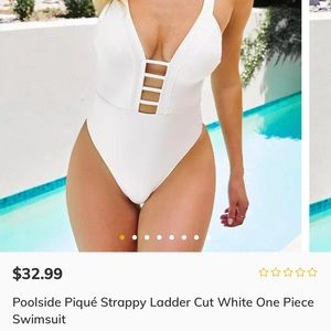 CUPSHE White One piece Womens Bathing suit Medium